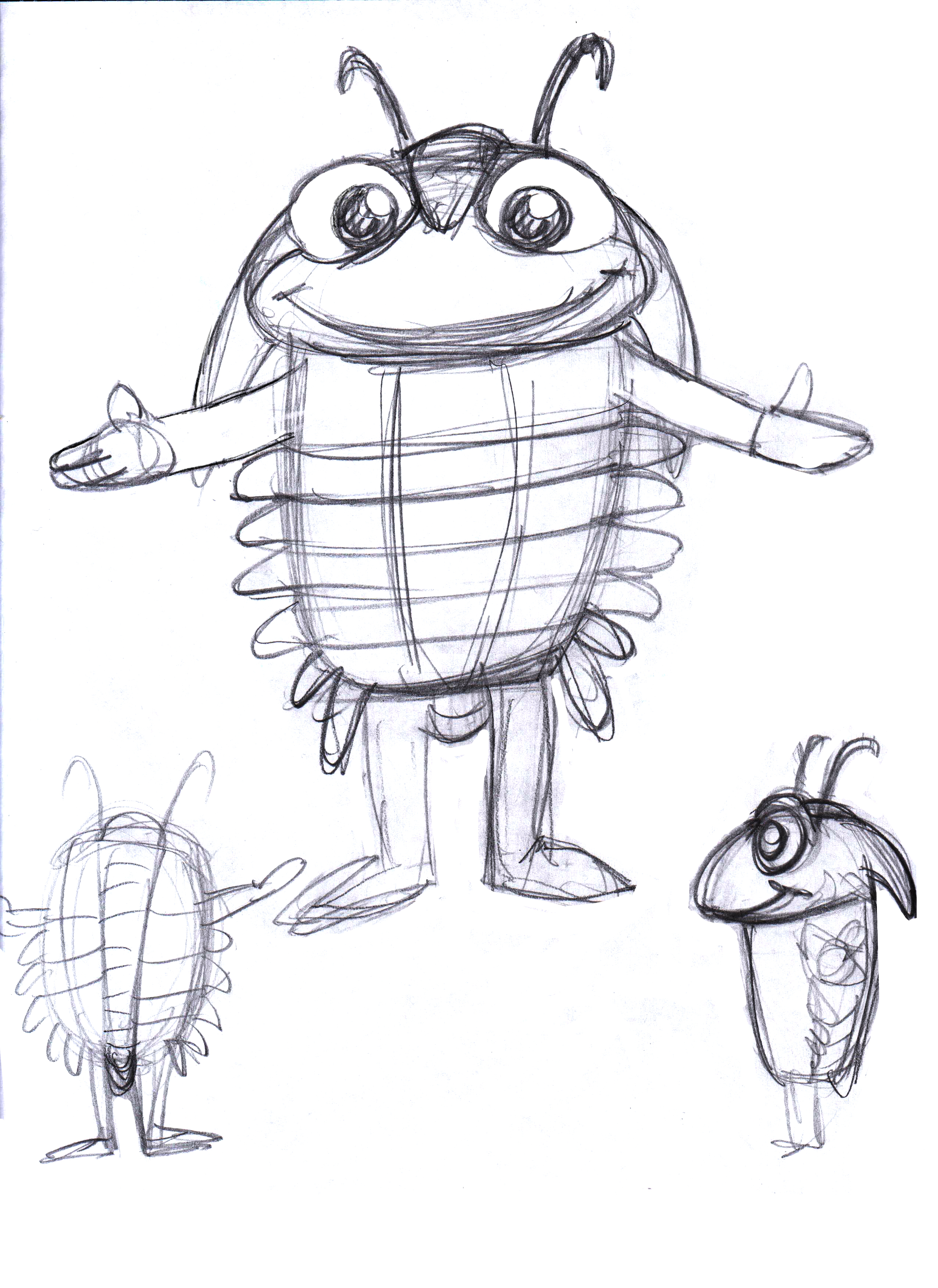 trilobite rough sketches by Sugar's Mascot Costumes