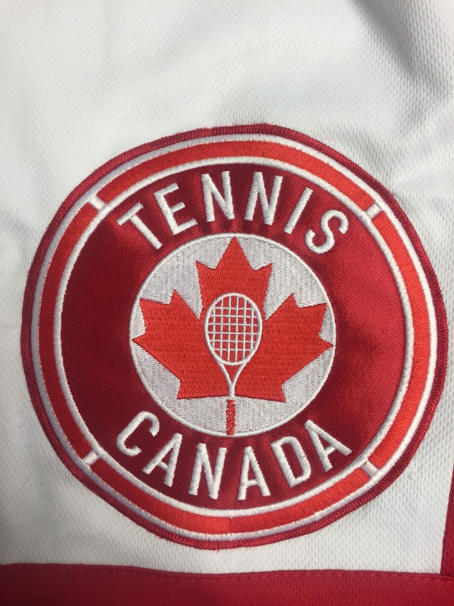 Clean lines shown in this Tennis Canada logo work well with embroidery.