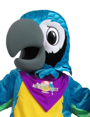 Margaritaville has a detailed heat-pressed logo placed on the neckerchief!